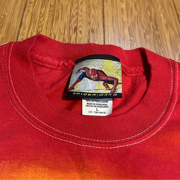 Vintage 2004 Spiderman 2 Movie Promo T Shirt Small Tie Dye Youth L 10-12 NWT - Picture 3 of 6